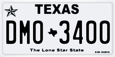 TX license plate DMO3400