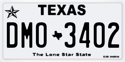 TX license plate DMO3402