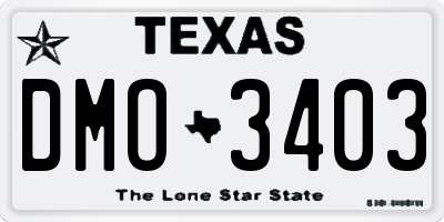 TX license plate DMO3403
