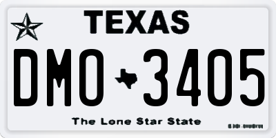 TX license plate DMO3405