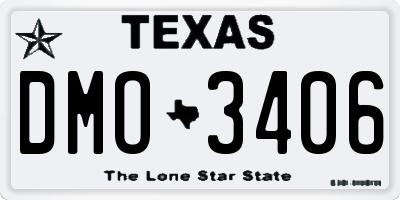 TX license plate DMO3406