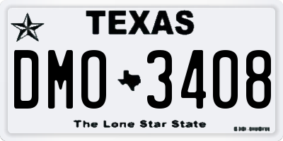TX license plate DMO3408