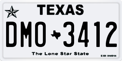 TX license plate DMO3412