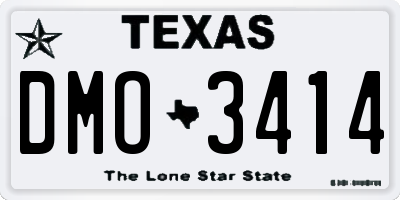 TX license plate DMO3414