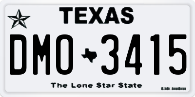 TX license plate DMO3415
