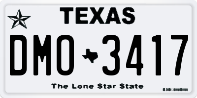 TX license plate DMO3417