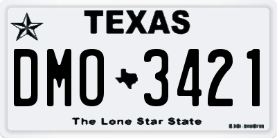 TX license plate DMO3421