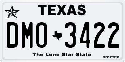 TX license plate DMO3422
