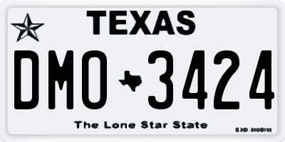 TX license plate DMO3424