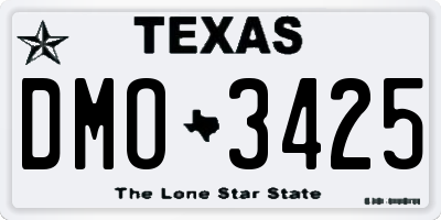 TX license plate DMO3425