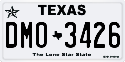 TX license plate DMO3426