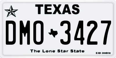 TX license plate DMO3427