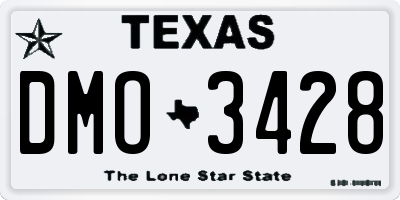 TX license plate DMO3428