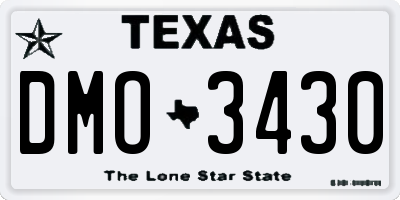 TX license plate DMO3430