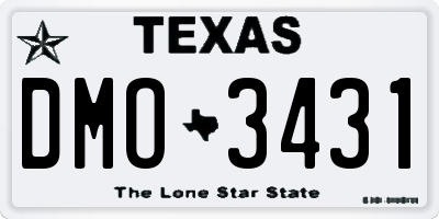 TX license plate DMO3431