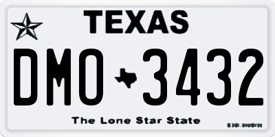 TX license plate DMO3432