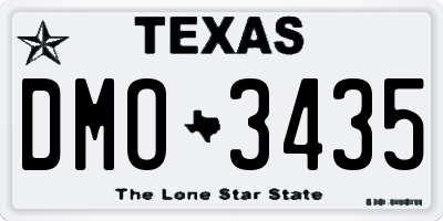 TX license plate DMO3435