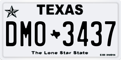TX license plate DMO3437