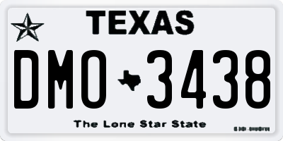 TX license plate DMO3438