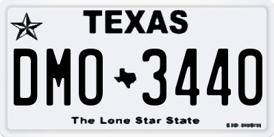 TX license plate DMO3440