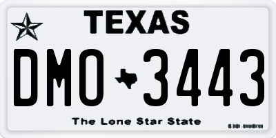 TX license plate DMO3443