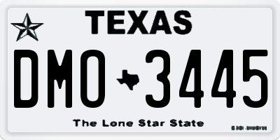 TX license plate DMO3445