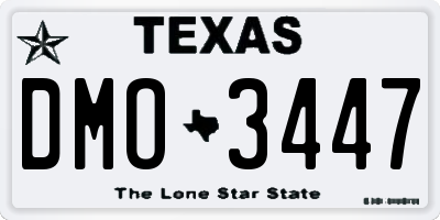 TX license plate DMO3447