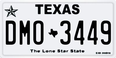 TX license plate DMO3449