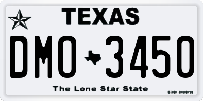 TX license plate DMO3450