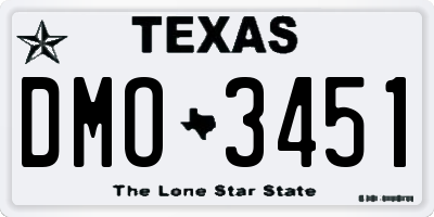 TX license plate DMO3451