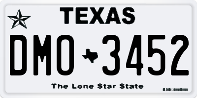 TX license plate DMO3452