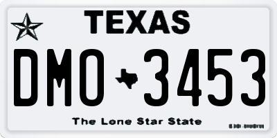 TX license plate DMO3453