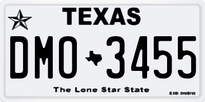 TX license plate DMO3455