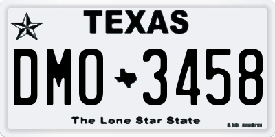 TX license plate DMO3458