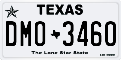 TX license plate DMO3460