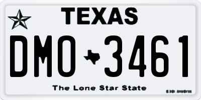 TX license plate DMO3461