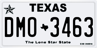 TX license plate DMO3463