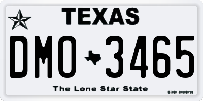 TX license plate DMO3465