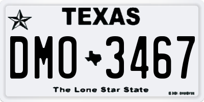 TX license plate DMO3467
