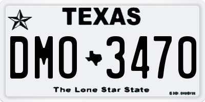 TX license plate DMO3470