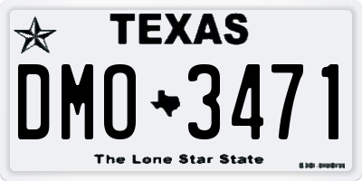 TX license plate DMO3471