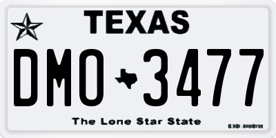 TX license plate DMO3477