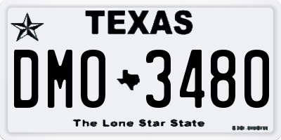 TX license plate DMO3480