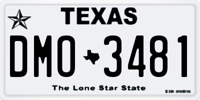 TX license plate DMO3481
