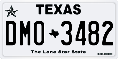 TX license plate DMO3482