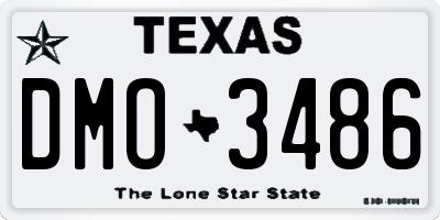 TX license plate DMO3486