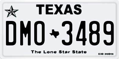 TX license plate DMO3489
