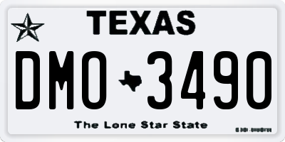 TX license plate DMO3490