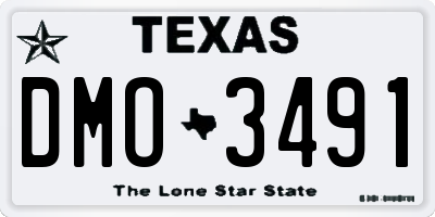 TX license plate DMO3491