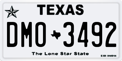 TX license plate DMO3492